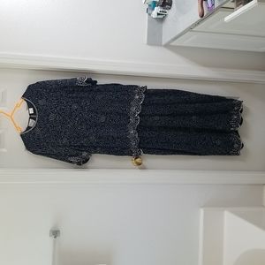 2 piece Silk beaded evening gown